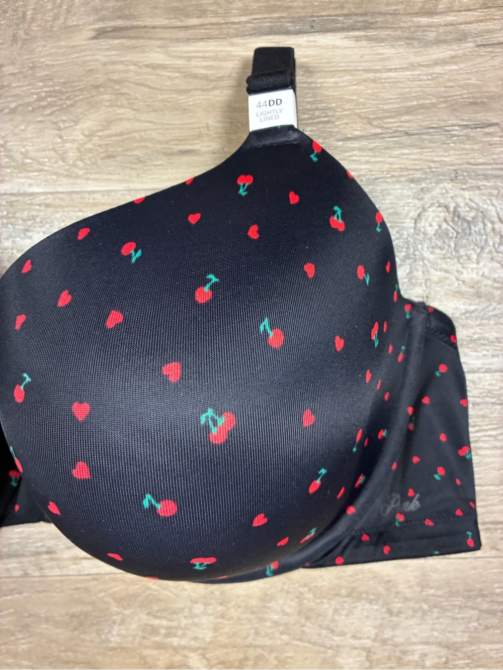 Victoria Secret PINK Wear Everywhere Lightly Lined T Shirt Cherry Print Bra - Picture 4 of 13